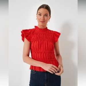 Sea NY Flutter Sleeve Top in “Poppy”
